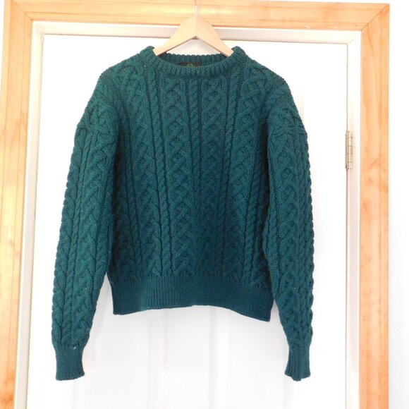 Vintage Rosmuc Wool Fisherman Sweater Men S Womens M Green Ireland - Picture 1 of 5